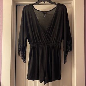 Black fringe romper